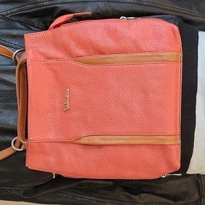 Valentina Salmon Leather Backpack Purse